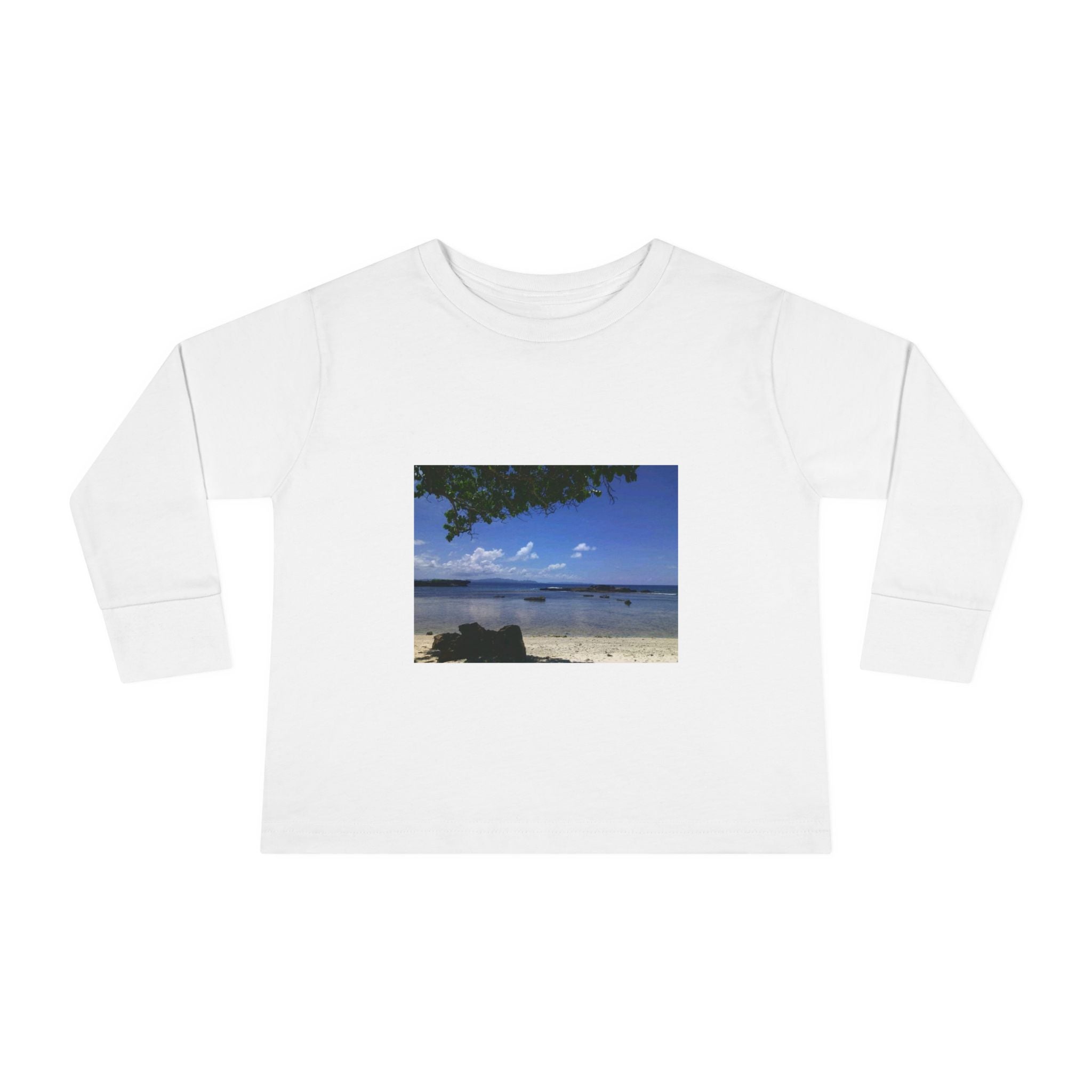 Toddler Long Sleeve Tee — Tropical Beach Photo Print