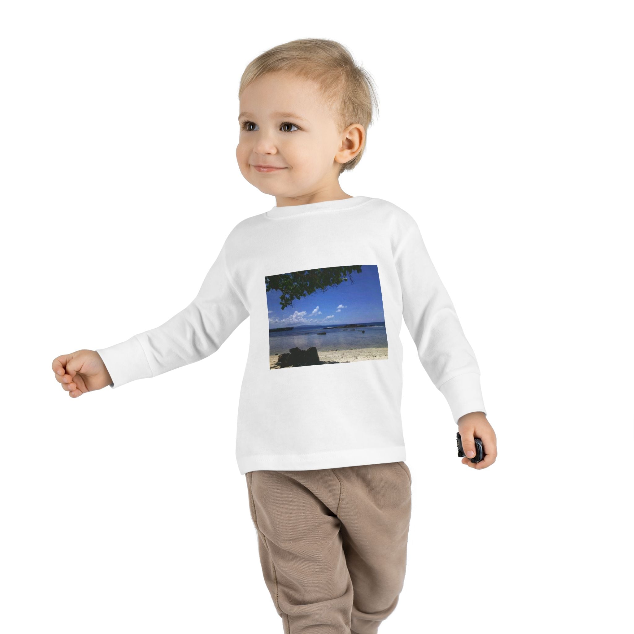 Toddler Long Sleeve Tee — Tropical Beach Photo Print