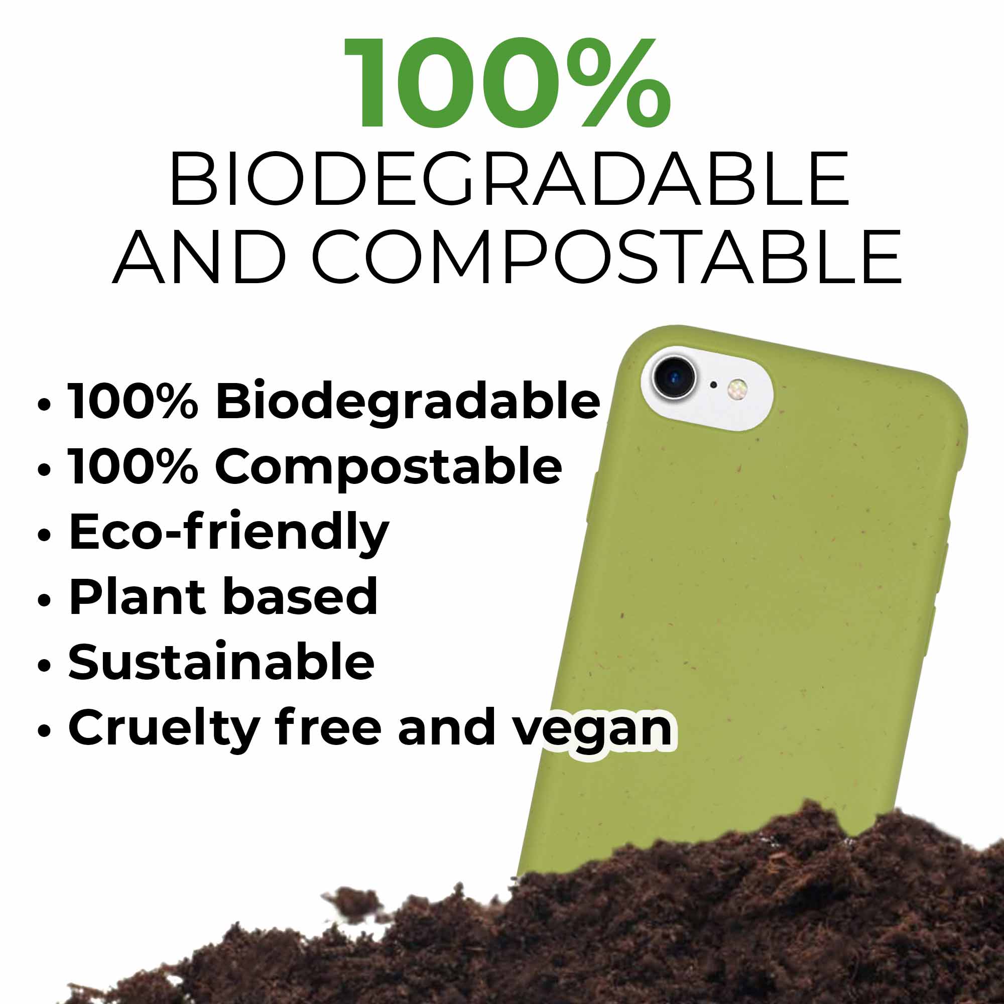 Biodegradable Personalized Phone Case - Apple Green