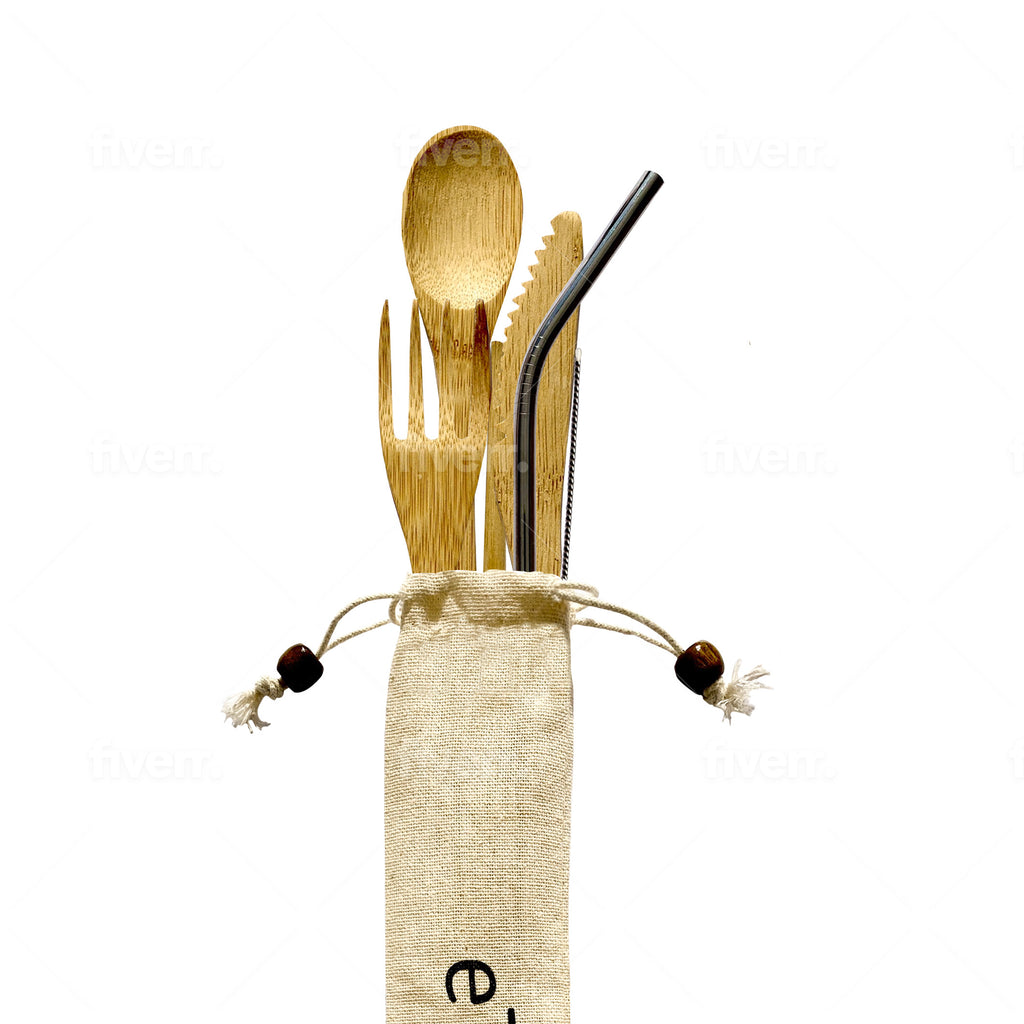 Reusable Bamboo Cutlery Set of 7