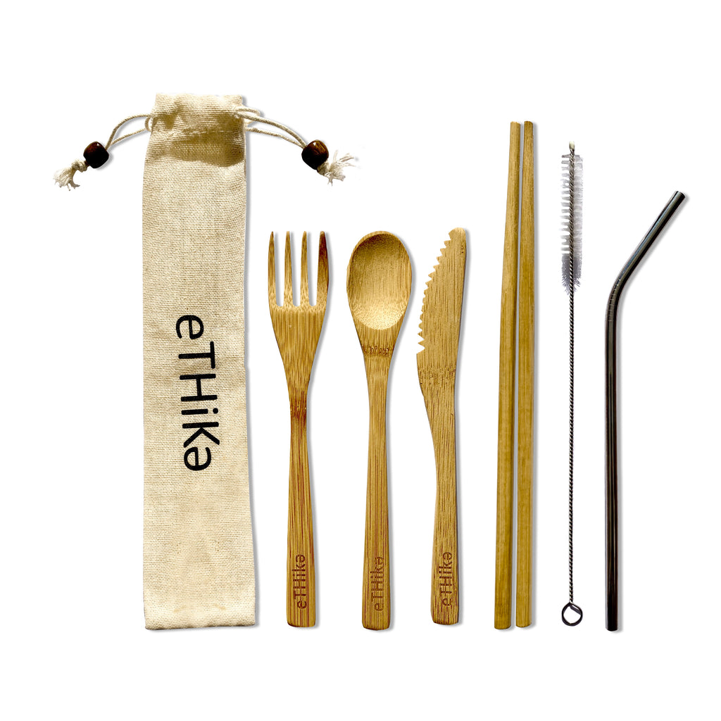 Reusable Bamboo Cutlery Set of 7